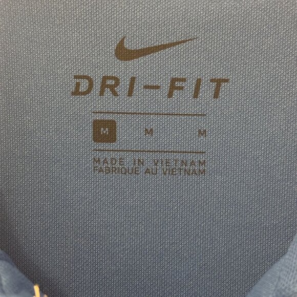 Nike Dri-Fit Blue Golf Polo Shirt Med. Moisture-Wicking Lightweight Performance - Picture 2 of 10